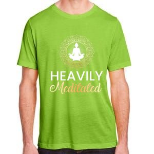 Heavily Meditated Funny Yoga Peace Summer Namaste Gift Adult ChromaSoft Performance T-Shirt