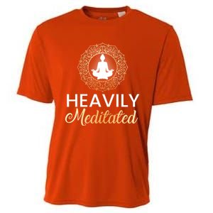 Heavily Meditated Funny Yoga Peace Summer Namaste Gift Cooling Performance Crew T-Shirt