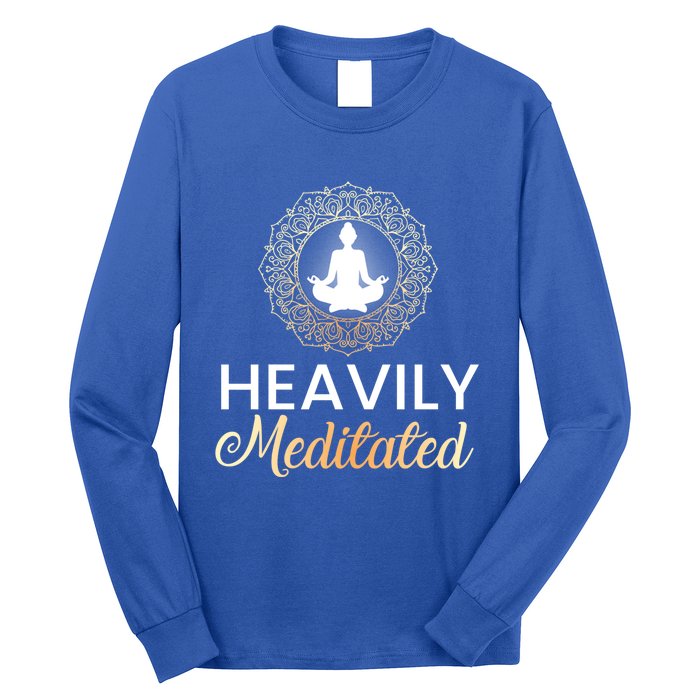 Heavily Meditated Funny Yoga Peace Summer Namaste Gift Long Sleeve Shirt