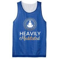 Heavily Meditated Funny Yoga Peace Summer Namaste Gift Mesh Reversible Basketball Jersey Tank