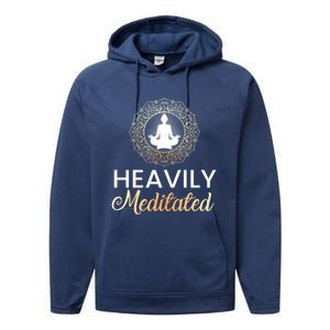 Heavily Meditated Funny Yoga Peace Summer Namaste Gift Performance Fleece Hoodie