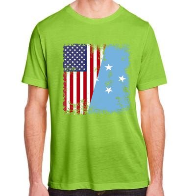 Half Micronesian Flag Vintage Micronesia Usa Gift Adult ChromaSoft Performance T-Shirt