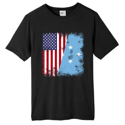 Half Micronesian Flag Vintage Micronesia Usa Gift Tall Fusion ChromaSoft Performance T-Shirt