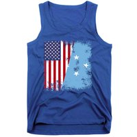 Half Micronesian Flag Vintage Micronesia Usa Gift Tank Top