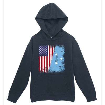 Half Micronesian Flag Vintage Micronesia Usa Gift Urban Pullover Hoodie