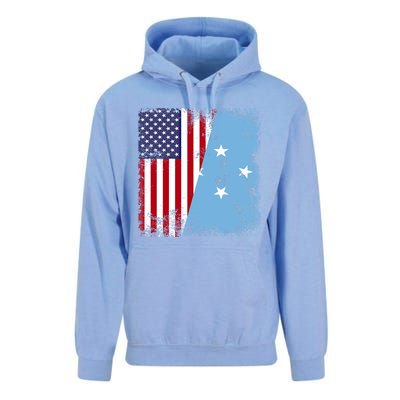 Half Micronesian Flag Vintage Micronesia Usa Gift Unisex Surf Hoodie