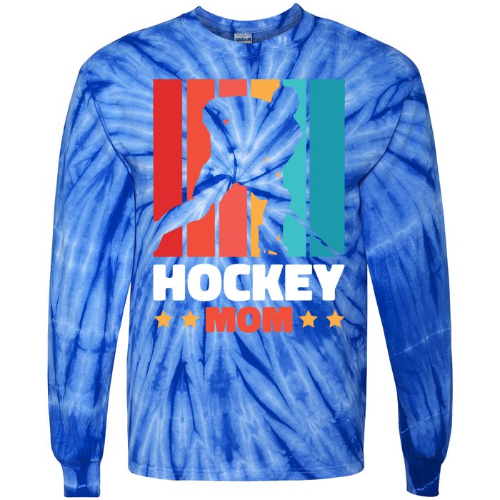 Hockey Mom For Hockey Great Gift Tie-Dye Long Sleeve Shirt