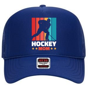 Hockey Mom For Hockey Great Gift High Crown Mesh Back Trucker Hat