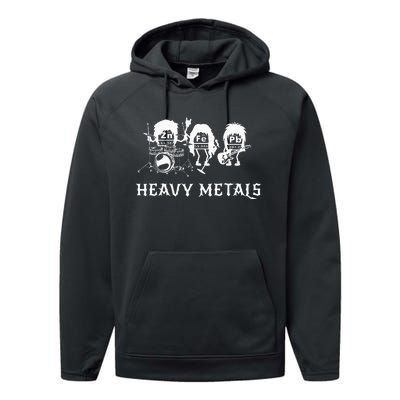 Heavy Metals Funny Chemistry Periodic Table Joke Performance Fleece Hoodie