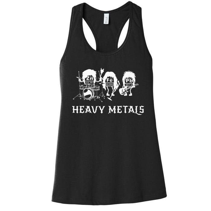 Heavy Metals Funny Chemistry Periodic Table Joke Women's Racerback Tank