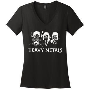 Heavy Metals Funny Chemistry Periodic Table Joke Women's V-Neck T-Shirt