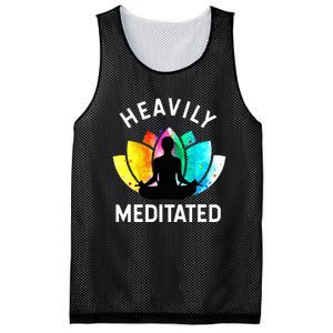 Heavily Meditated  Funny Meditation & Yoga Gift Mesh Reversible Basketball Jersey Tank