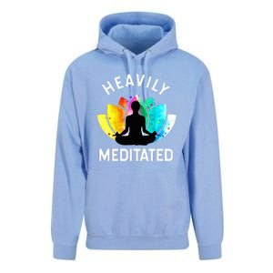 Heavily Meditated  Funny Meditation & Yoga Gift Unisex Surf Hoodie