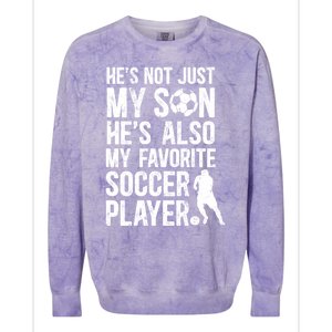 HeS My Favorite Soccer Player Dad Soccer Dad Soccer Father Great Gift Colorblast Crewneck Sweatshirt