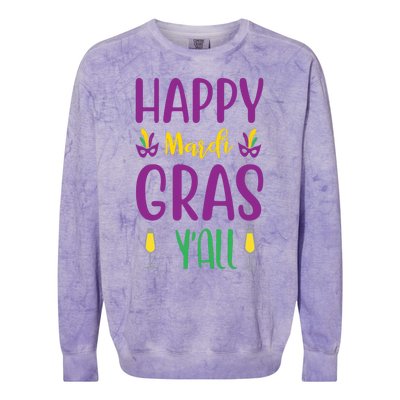 Happy Mardi Gras Ya'll Colorblast Crewneck Sweatshirt