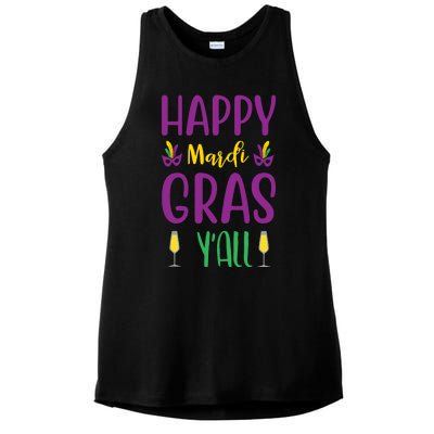 Happy Mardi Gras Ya'll Ladies PosiCharge Tri-Blend Wicking Tank