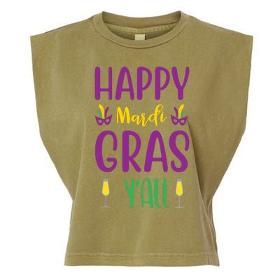 Happy Mardi Gras Ya'll Garment-Dyed Women's Muscle Tee