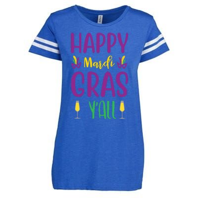 Happy Mardi Gras Ya'll Enza Ladies Jersey Football T-Shirt