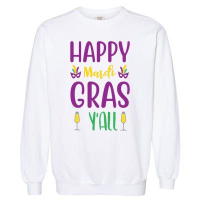 Happy Mardi Gras Ya'll Garment-Dyed Sweatshirt