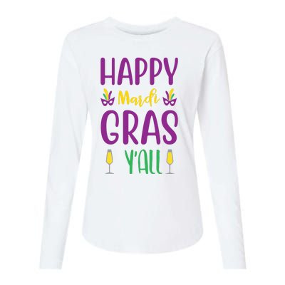 Happy Mardi Gras Ya'll Womens Cotton Relaxed Long Sleeve T-Shirt