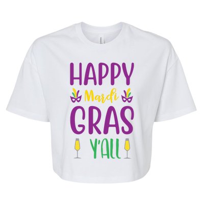 Happy Mardi Gras Ya'll Bella+Canvas Jersey Crop Tee