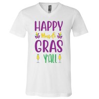 Happy Mardi Gras Ya'll V-Neck T-Shirt