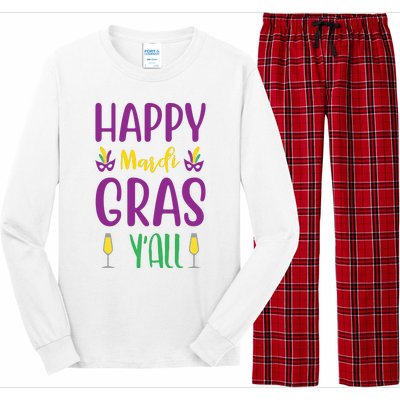 Happy Mardi Gras Ya'll Long Sleeve Pajama Set