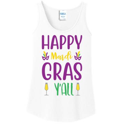 Happy Mardi Gras Ya'll Ladies Essential Tank