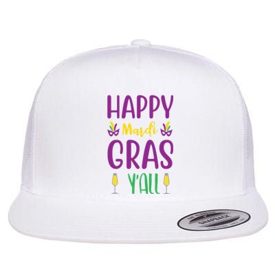 Happy Mardi Gras Ya'll Flat Bill Trucker Hat