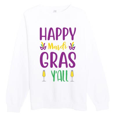 Happy Mardi Gras Ya'll Premium Crewneck Sweatshirt