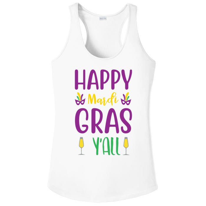 Happy Mardi Gras Ya'll Ladies PosiCharge Competitor Racerback Tank