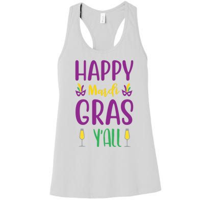 Happy Mardi Gras Ya'll Women's Racerback Tank