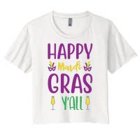 Happy Mardi Gras Ya'll Women's Crop Top Tee