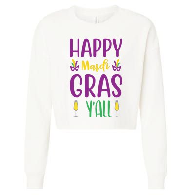 Happy Mardi Gras Ya'll Cropped Pullover Crew