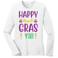 Happy Mardi Gras Ya'll Ladies Long Sleeve Shirt