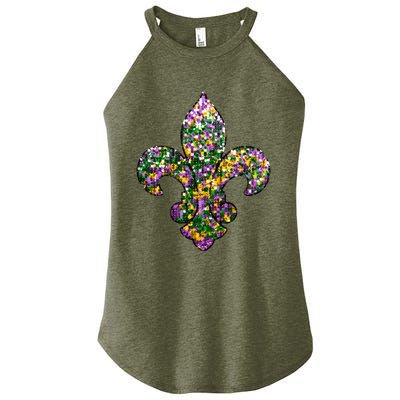 Happy Mardi Gras Carnival Fat Tuesday Fleur De Lis Women’s Perfect Tri Rocker Tank