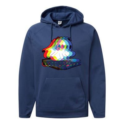 House Music Ghost Halloween Techno Rave Halloween Party Performance Fleece Hoodie