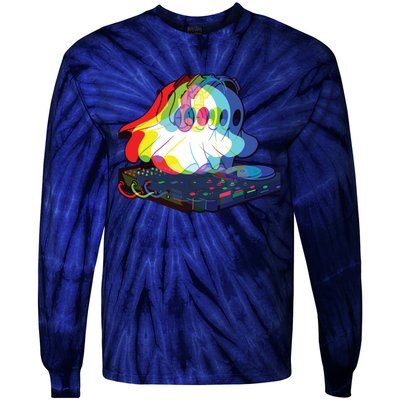 House Music Ghost Halloween Techno Rave Halloween Party Tie-Dye Long Sleeve Shirt