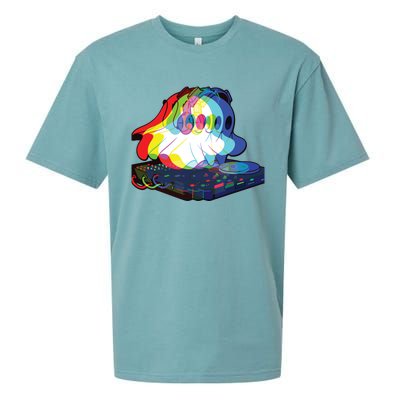 House Music Ghost Halloween Techno Rave Halloween Party Sueded Cloud Jersey T-Shirt