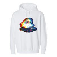 House Music Ghost Halloween Techno Rave Halloween Party Garment-Dyed Fleece Hoodie