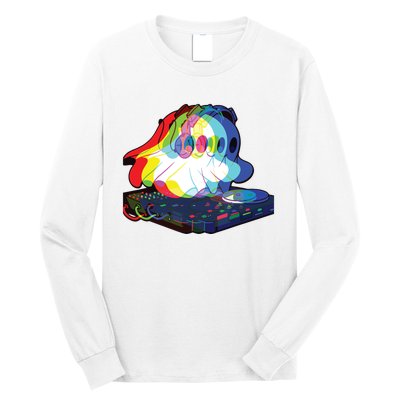 House Music Ghost Halloween Techno Rave Halloween Party Long Sleeve Shirt