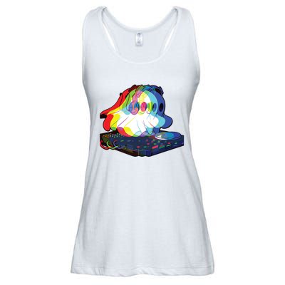 House Music Ghost Halloween Techno Rave Halloween Party Ladies Essential Flowy Tank