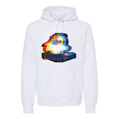 House Music Ghost Halloween Techno Rave Halloween Party Premium Hoodie