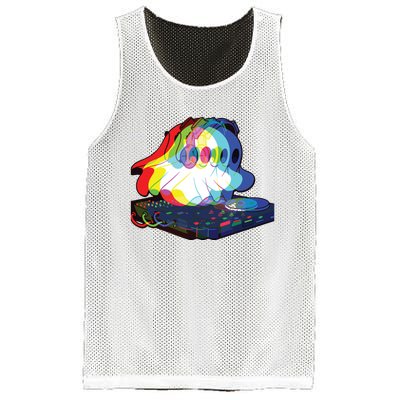 House Music Ghost Halloween Techno Rave Halloween Party Mesh Reversible Basketball Jersey Tank