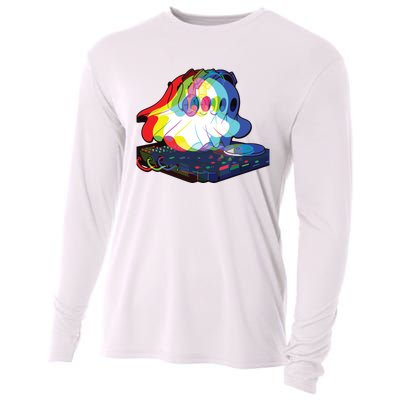 House Music Ghost Halloween Techno Rave Halloween Party Cooling Performance Long Sleeve Crew