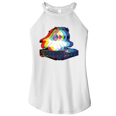 House Music Ghost Halloween Techno Rave Halloween Party Women’s Perfect Tri Rocker Tank