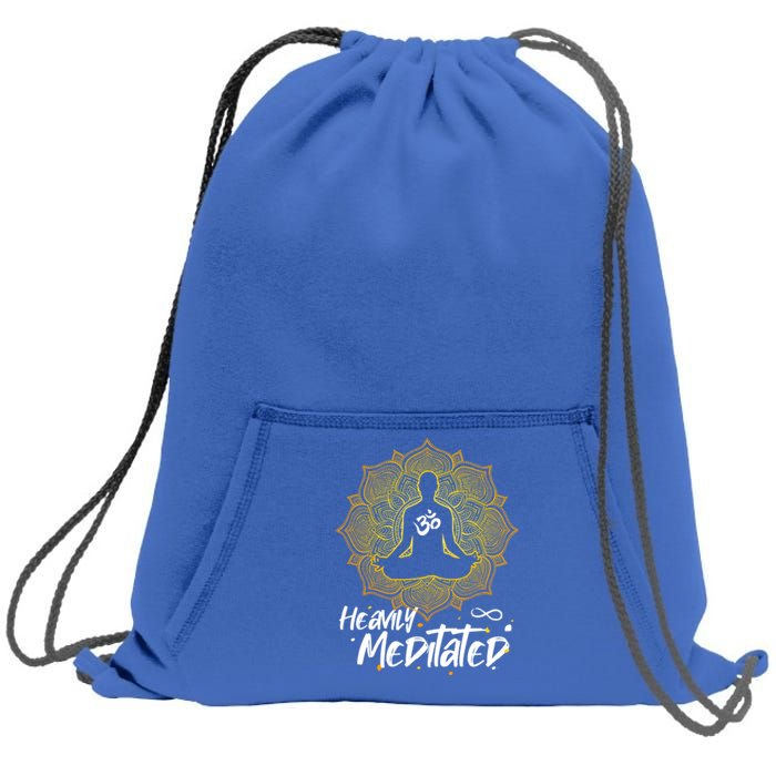 Heavily Meditated Gift Spiritual Yoga Meditation Great Gift Sweatshirt Cinch Pack Bag