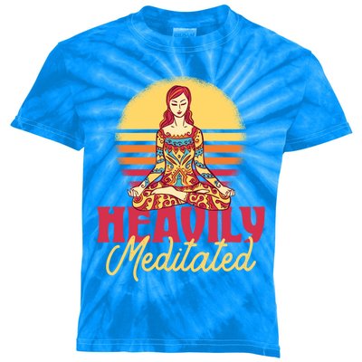 Heavily Meditated Gift Spiritual Yoga Gift Kids Tie-Dye T-Shirt