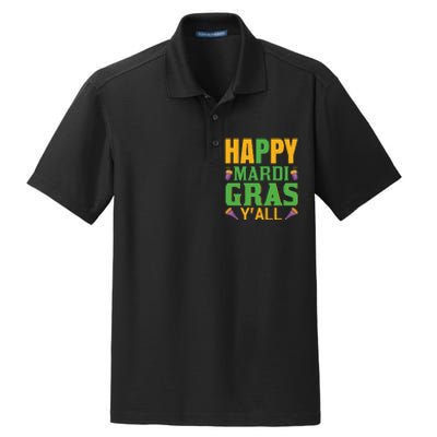 Happy Mardi Gras Ya'll Dry Zone Grid Polo