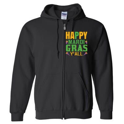 Happy Mardi Gras Ya'll Full Zip Hoodie